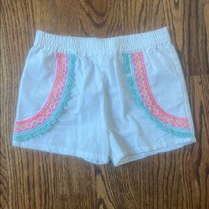 NWOT EGG White Shorts with Colorful Embroidery| size 5